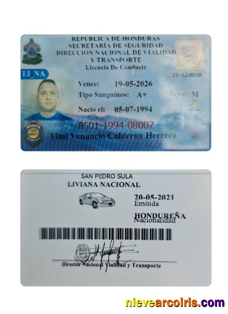 Honduras driving license